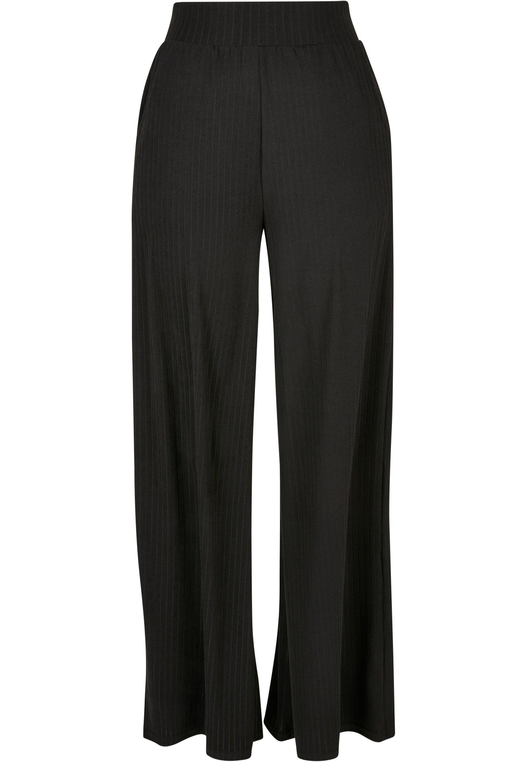 URBAN CLASSICS Stoffhose Urban Classics Damen Ladies Rib Jersey Wide Leg Pants (1-tlg)