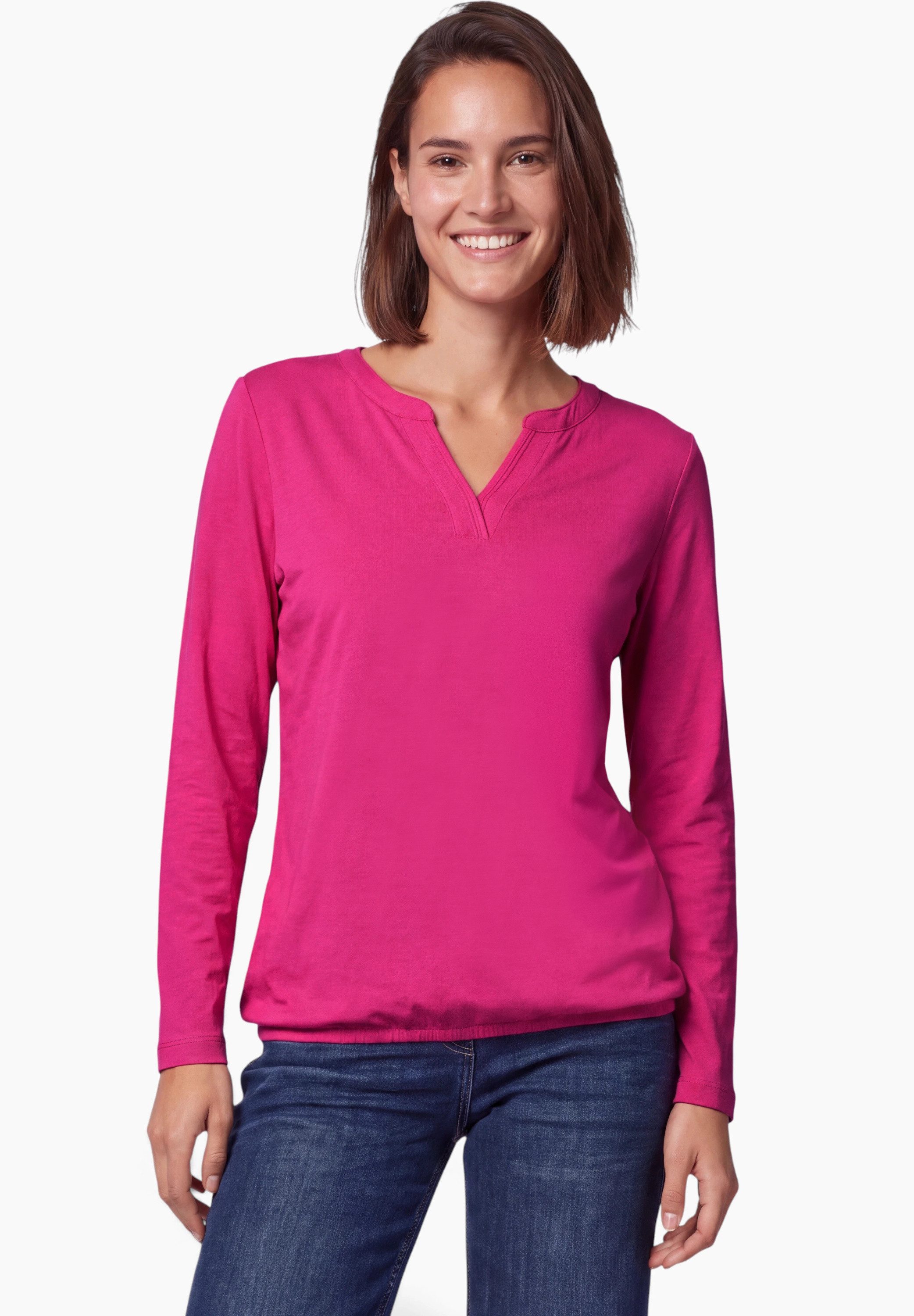 CECIL Langarmshirt aus reiner Baumwolle