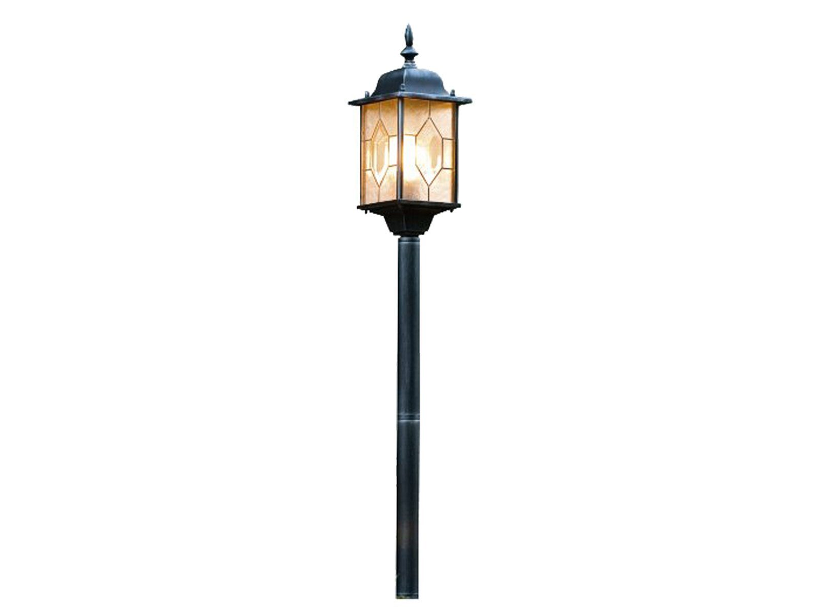 KONSTSMIDE LED Pollerleuchte, LED wechselbar, Warmweiß, Garten-Laterne Landhausstil, Wegbeleuchtung mit Bleikristall, H: 115cm
