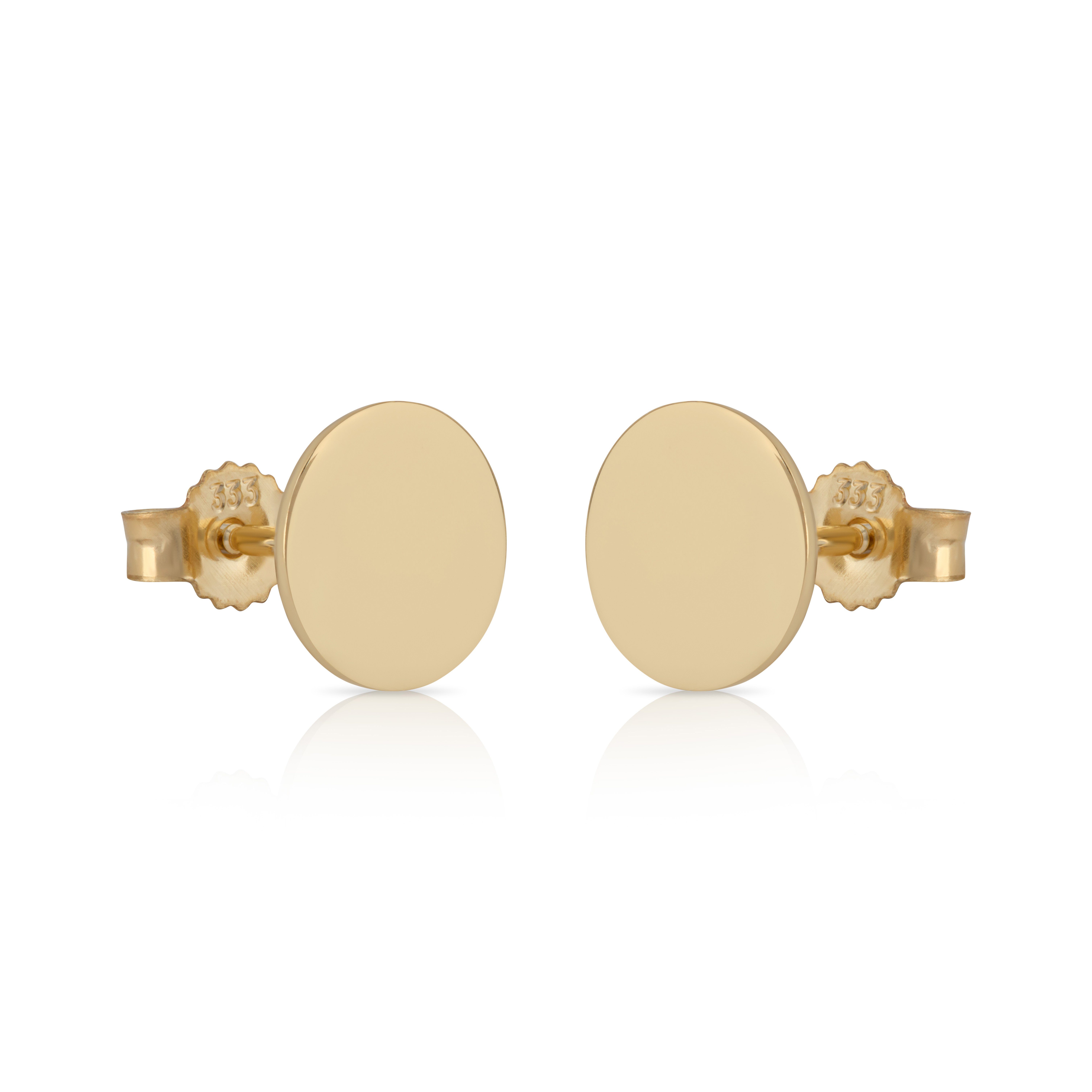 Paar Ohrstecker Paar OHRSTECKER 333 Gelb Gold 8 Karat Runde Ohrri