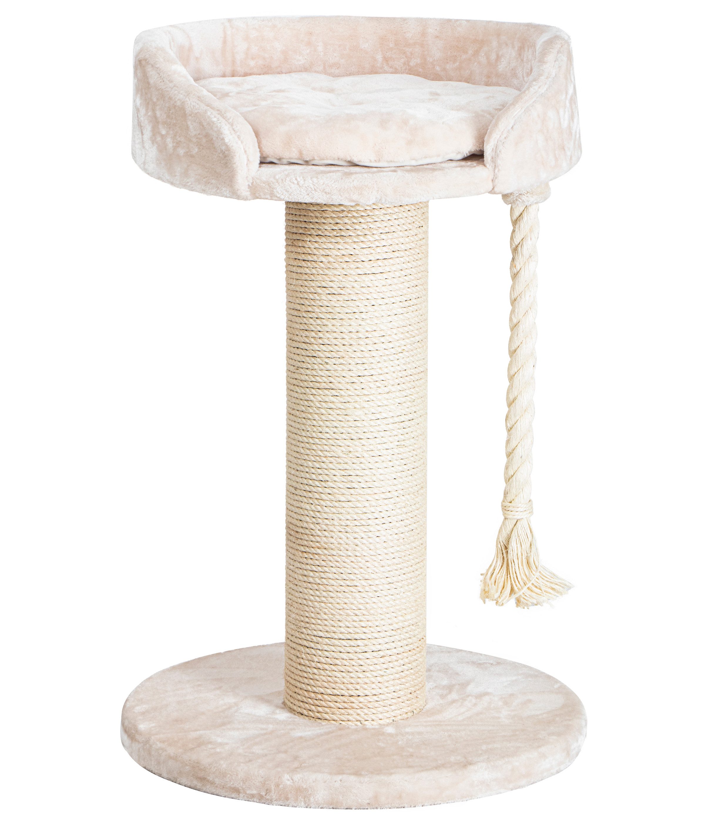 Dehner Kratzbaum Katzen-Kratzbaum Aurelio, ca. 65 x 65 x 100 cm, große Plüsch-Liegefläche mit dickem Sisal-Stamm für festen Stand von Dehner
