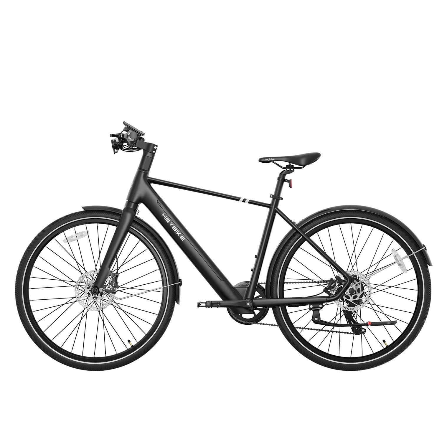 Heybike E-Bike Cityrad, 3 Gang Shimano, 360 Wh, hydraulischen Scheibenbremsen und abnehmbarer 360 Wh Batterie.