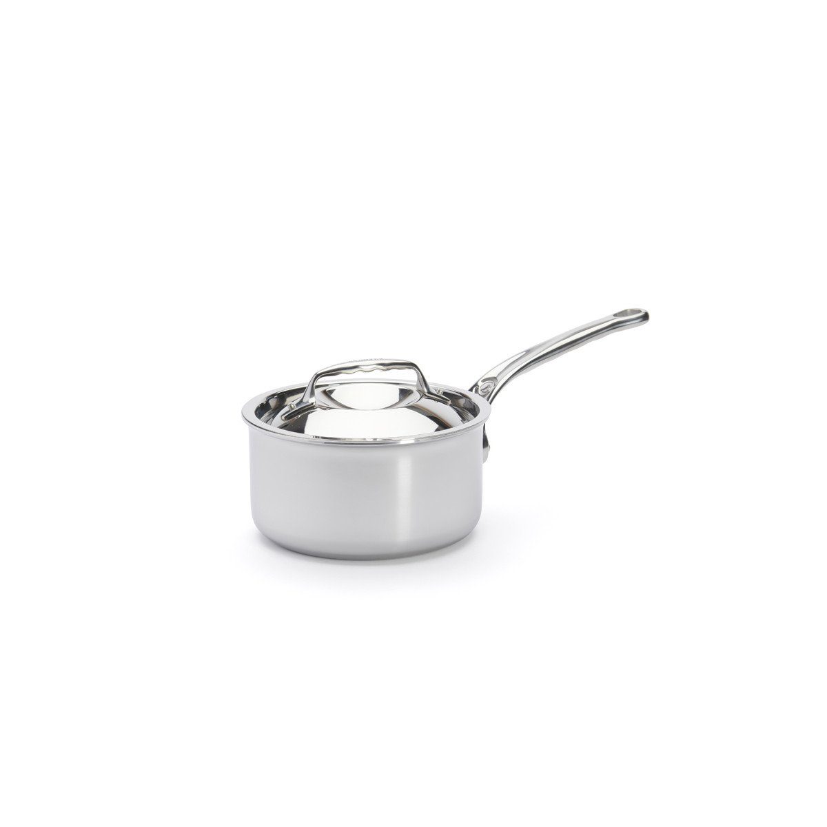 de Buyer Kasserolle Affinity, Stiel 16 cm mit Deckel - Edelstahl-Mehrschichtmaterial