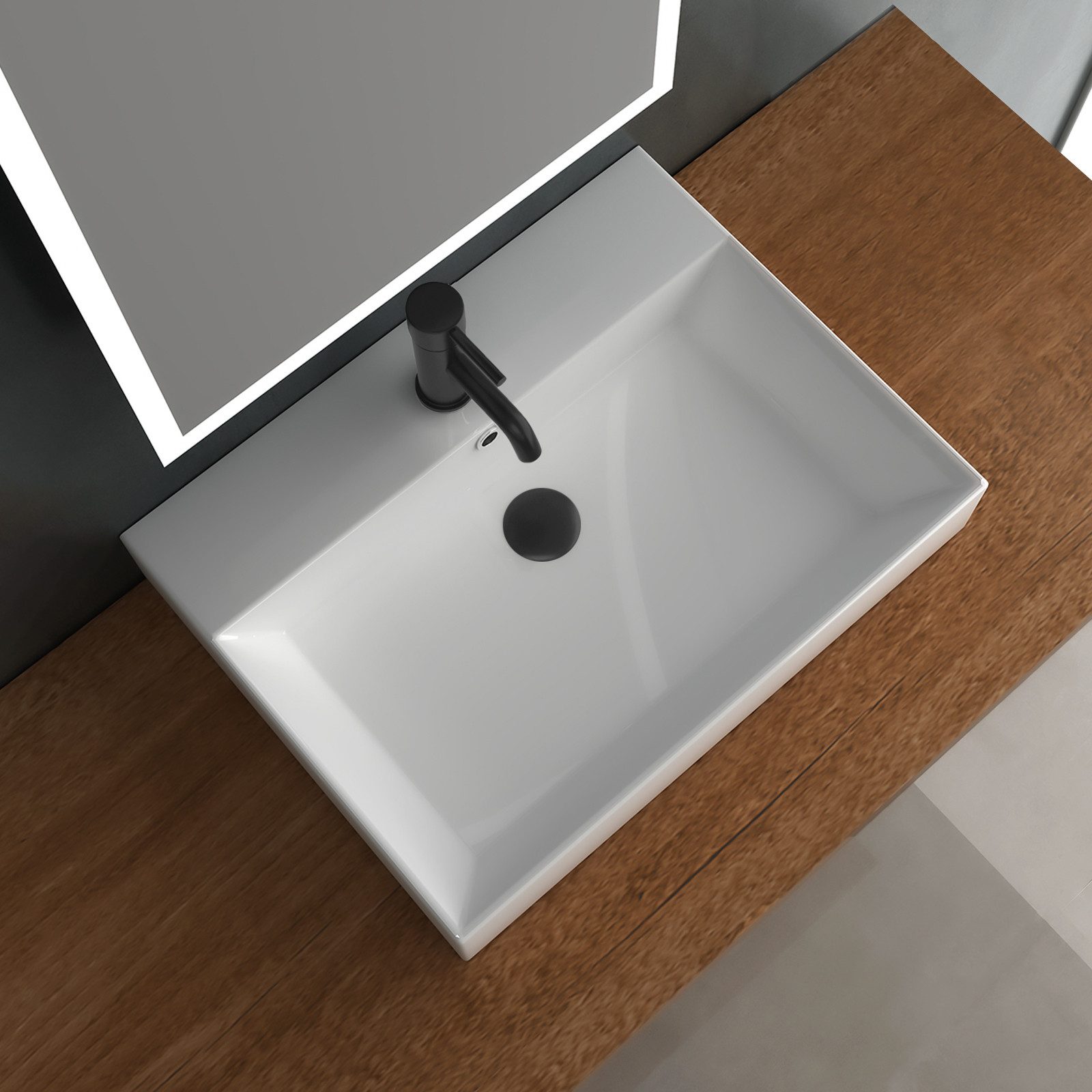 Alpenberger Aufsatzwaschbecken Keramik Waschbecken 60 cm günstig online kaufen