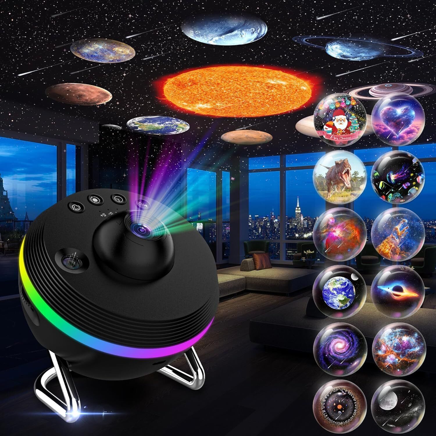 Fanttik LED-Sternenhimmel Sternenhimmel Projektor 13 in 1 Planetarium Galaxy Projektor, LED fest integriert, Sternenlicht Nachtlicht Lampe mit Timer für Kinder Erwachsene