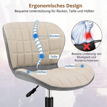 KOMFOTTEU Bürostuhl Drehstuhl, Gebogene Rückenlehne, bis 150 kg