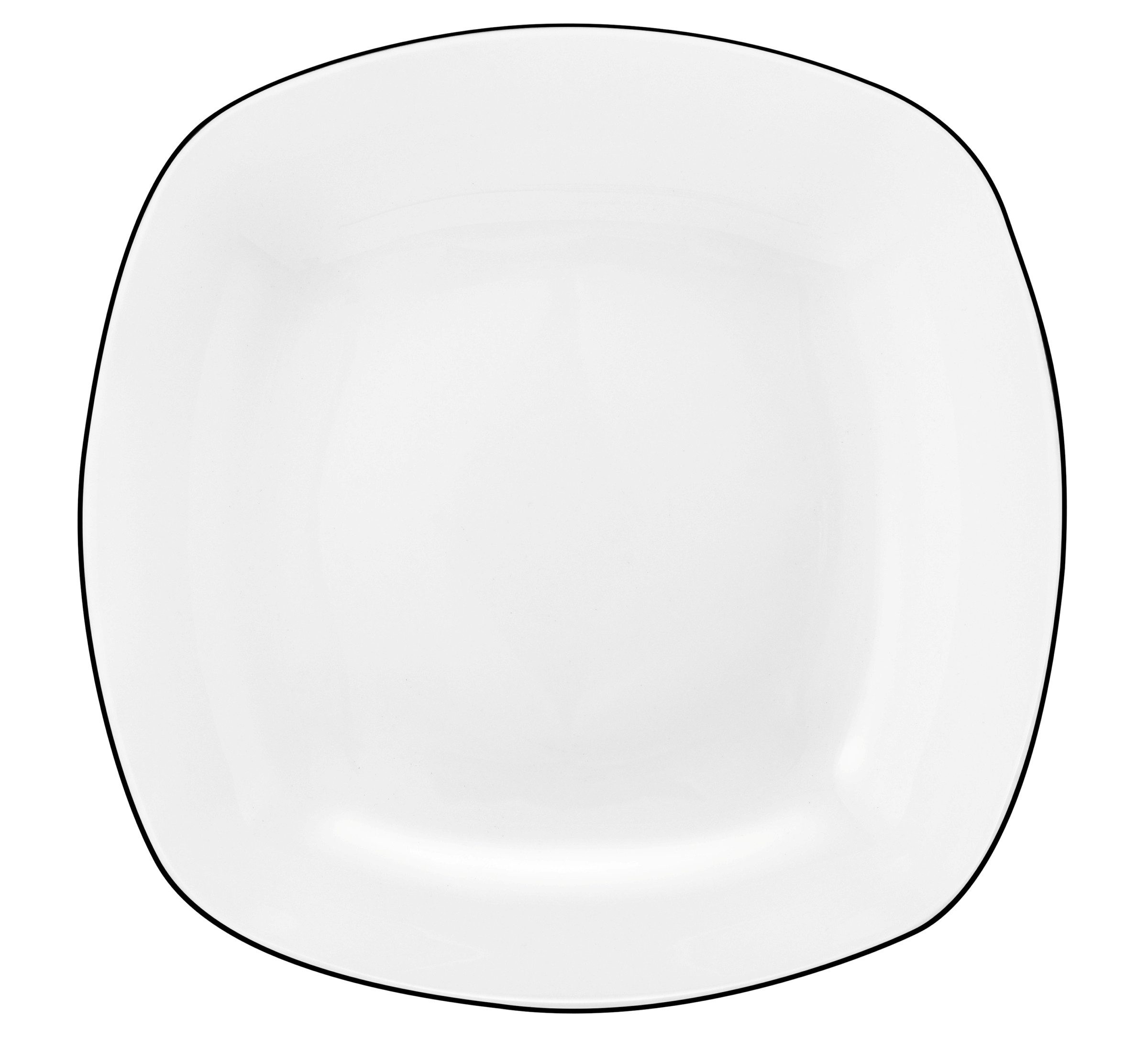 Seltmann Weiden Suppenteller Lido Black Line, (1 St), Teller eckig 21 cm
