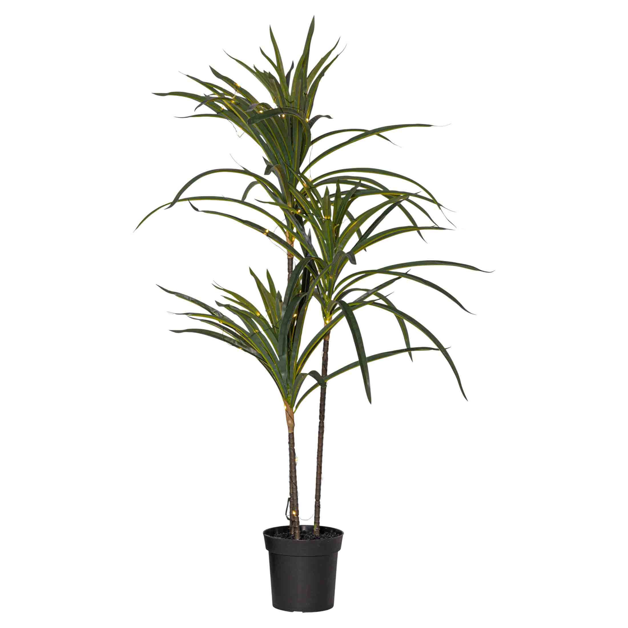 Kunstpflanze Bali Palme, STAR TRADING, Höhe 84.00 cm, Palme mit 50 LEDs warmweiß außen 84cm