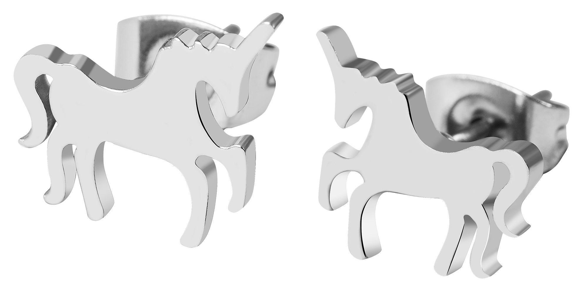 Adelia´s Paar Ohrhänger Mädchen Ohrringe – Ohrstecker Einhorn aus Edelstahl, Geschenkidee: zeitlos und vielseitig