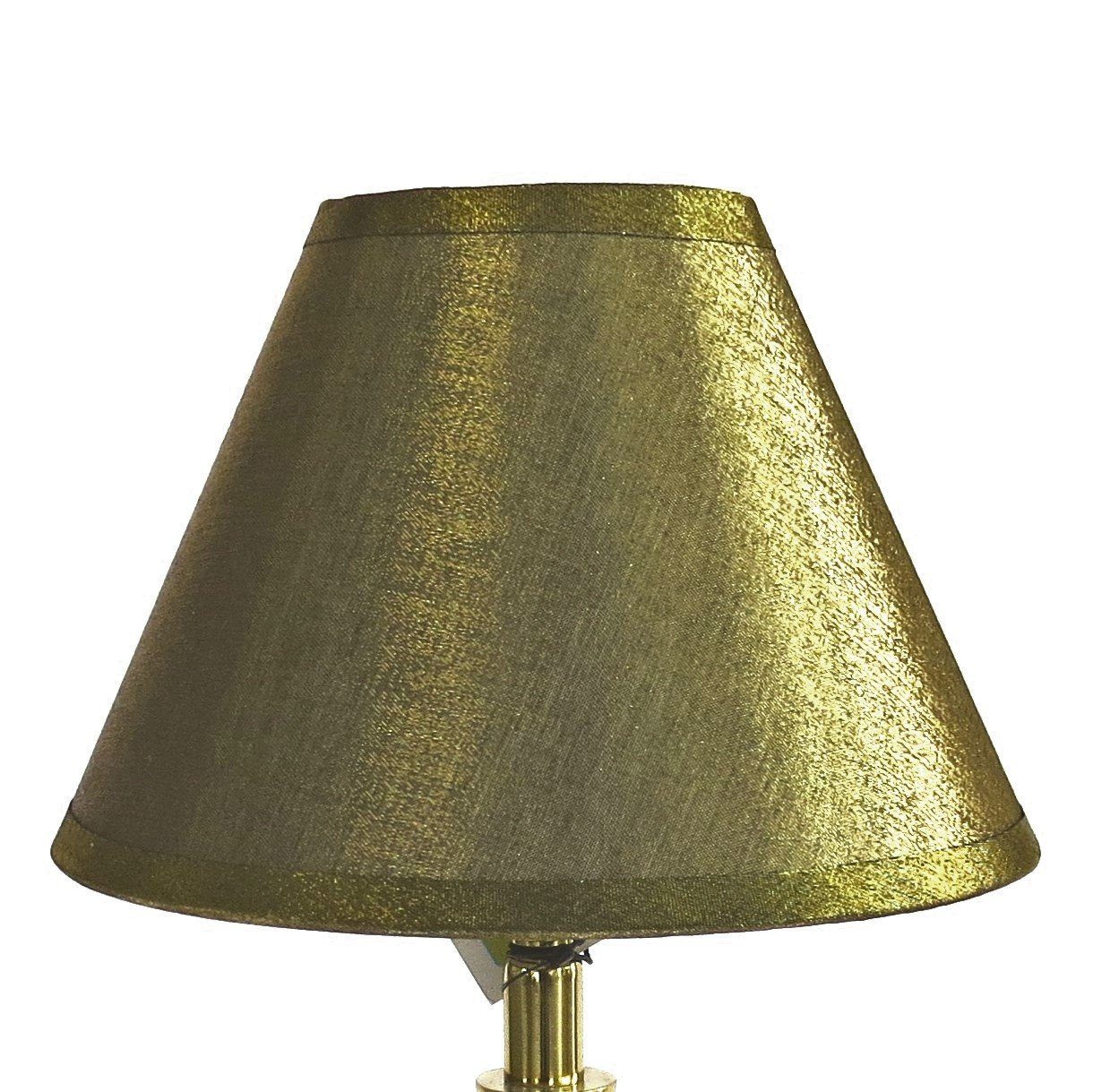 Clayre & Eef Lampenschirm Lampenschirm Klein Tisch Grün Metallic Gold Schimmer 12x19 cm, Schimmernd