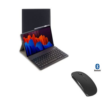 Lobwerk Tablet-Hülle 3in1 Hülle + Tastatur + Maus für Samsung Galaxy Tab S7/S8 T870/X700 11, Aufstellfunktion, Sturzdämpfung