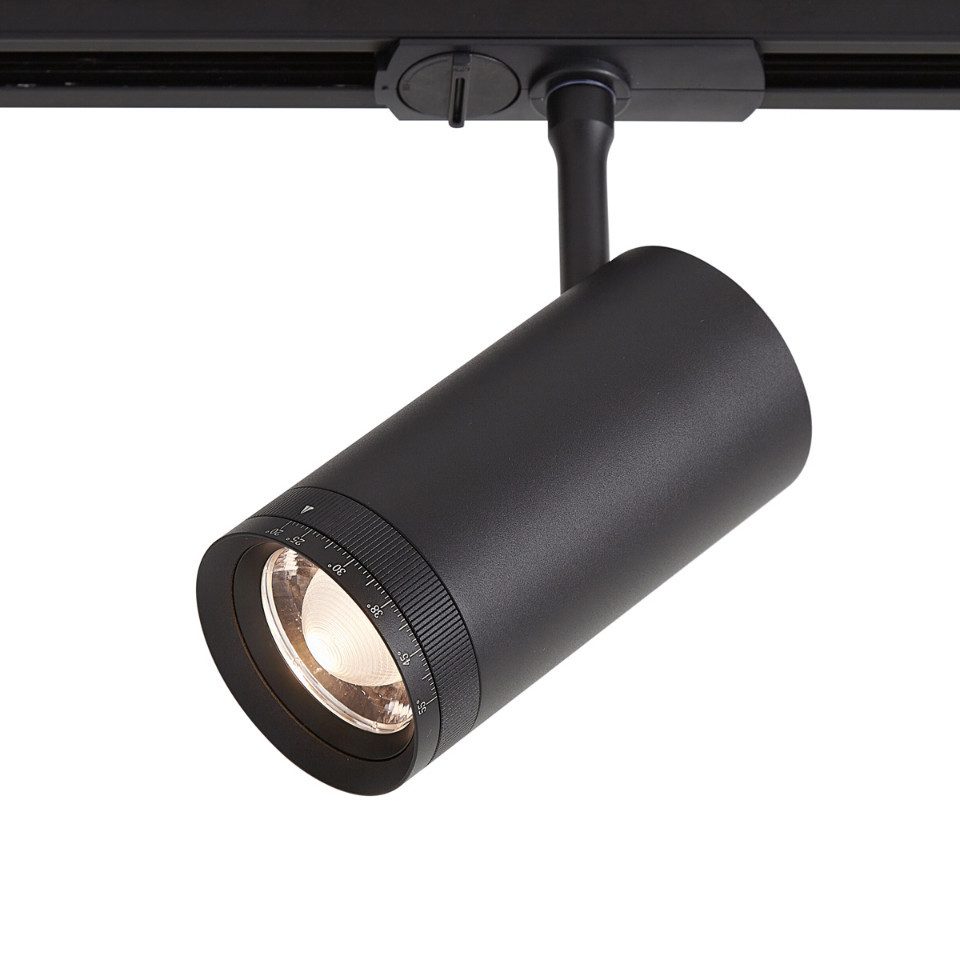 Qazqa Schienensystem-Leuchten Iconic zoom, LED fest integriert, Extra-Warmweiß, QAZQA Schienen­leuchte, integrated, Schwarz, Stahl, Modern