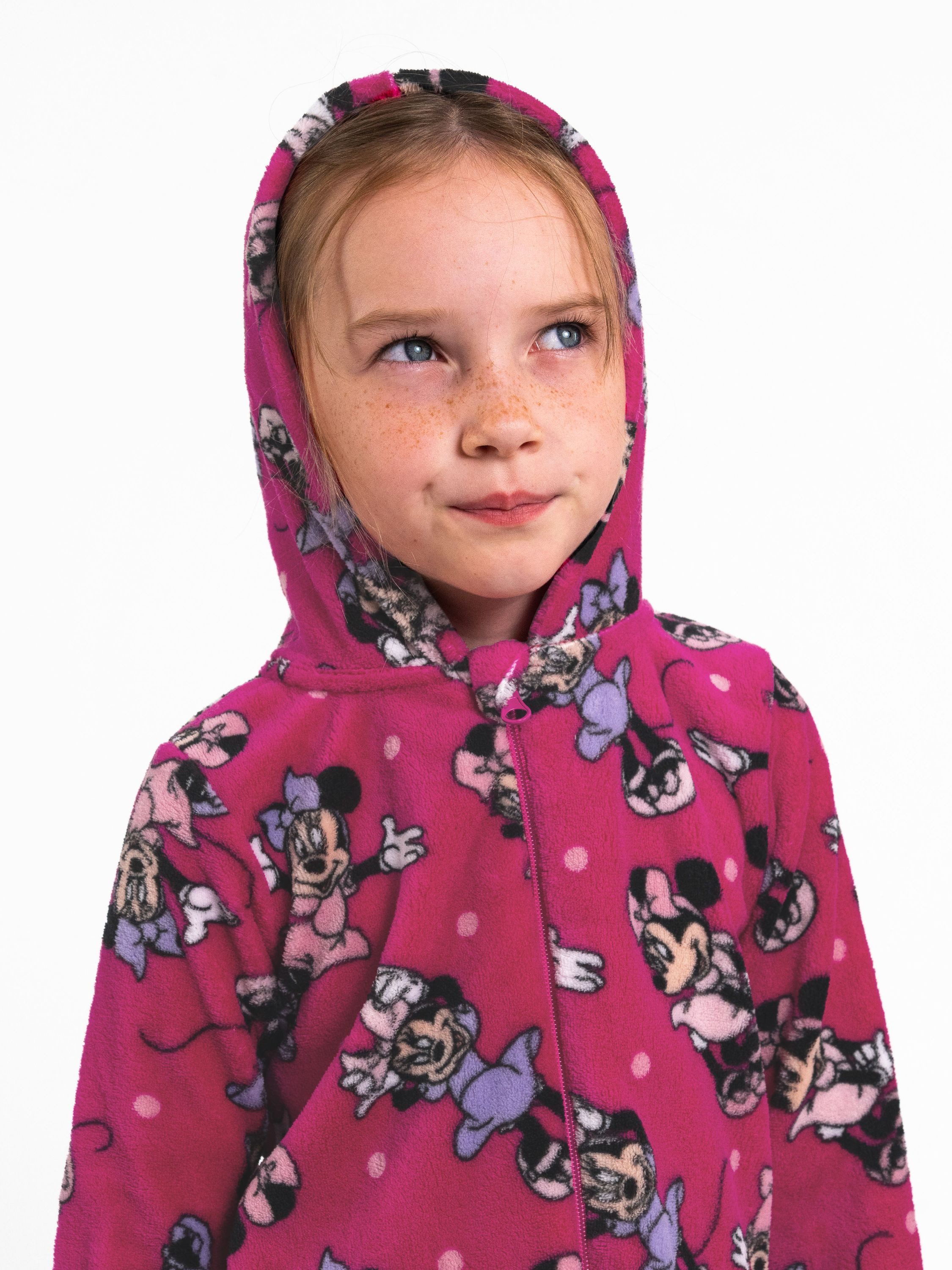United Labels® Jumpsuit Disney Minnie Mouse Jumpsuit mit Kapuze Overall Pyjama Schlafanzug