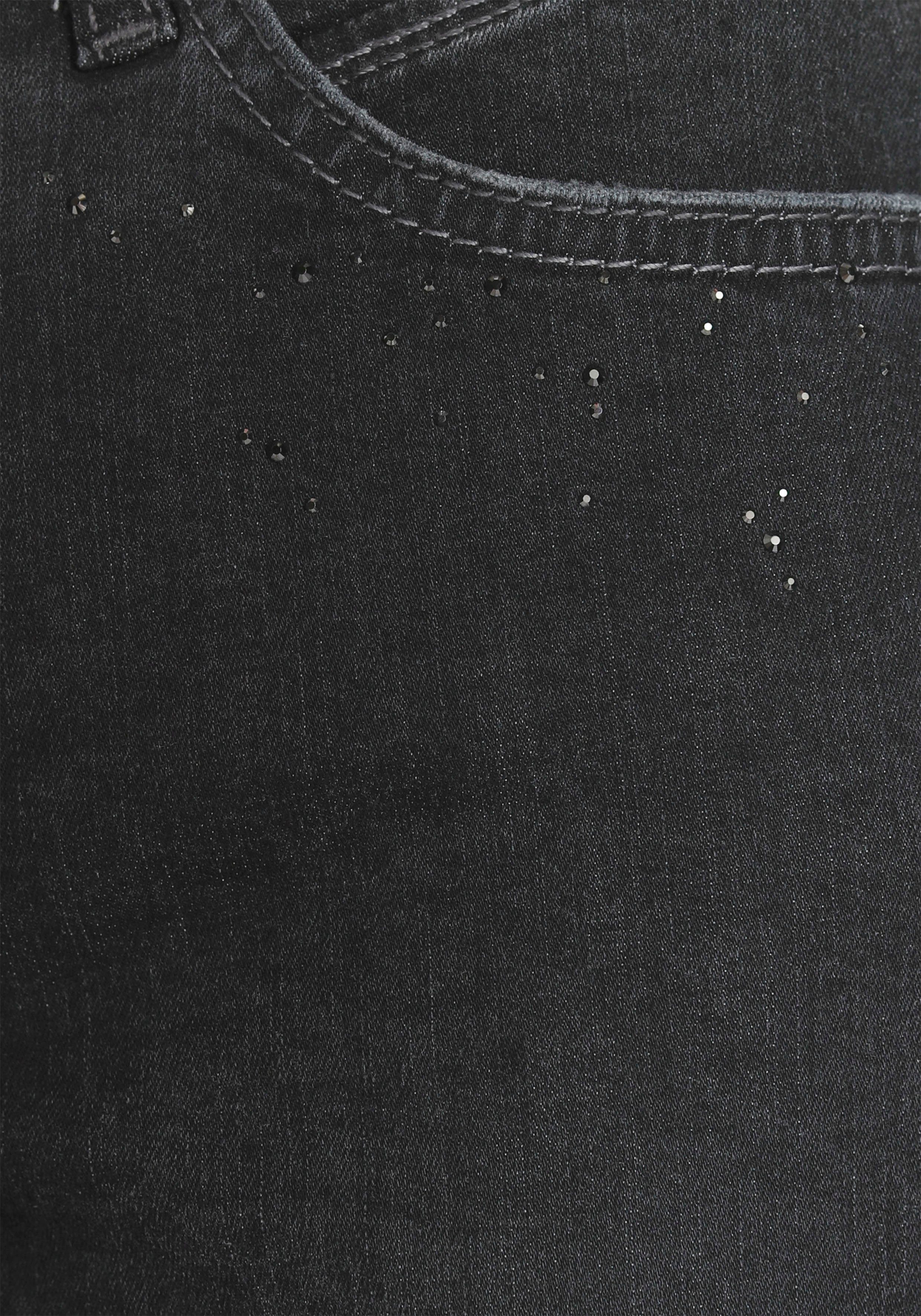 MAC Stretch-Jeans Melanie wash authentic black geschnitten Gerade