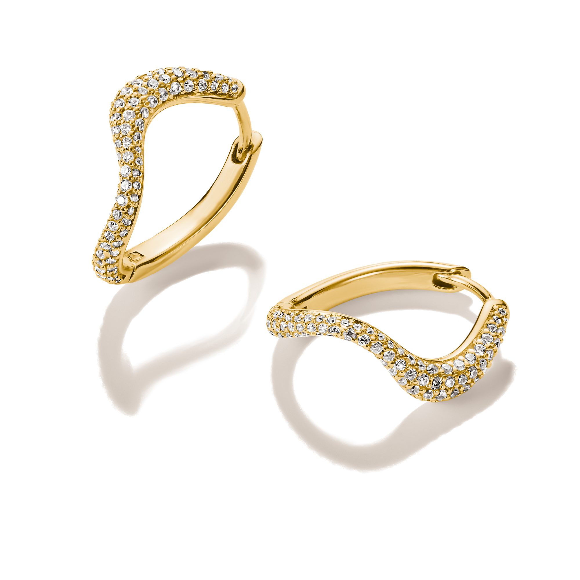 THOMAS SABO Paar Creolen Fluid Elegance Creolen Pavé gelbgoldfarben, mit Zirkonia (synth)