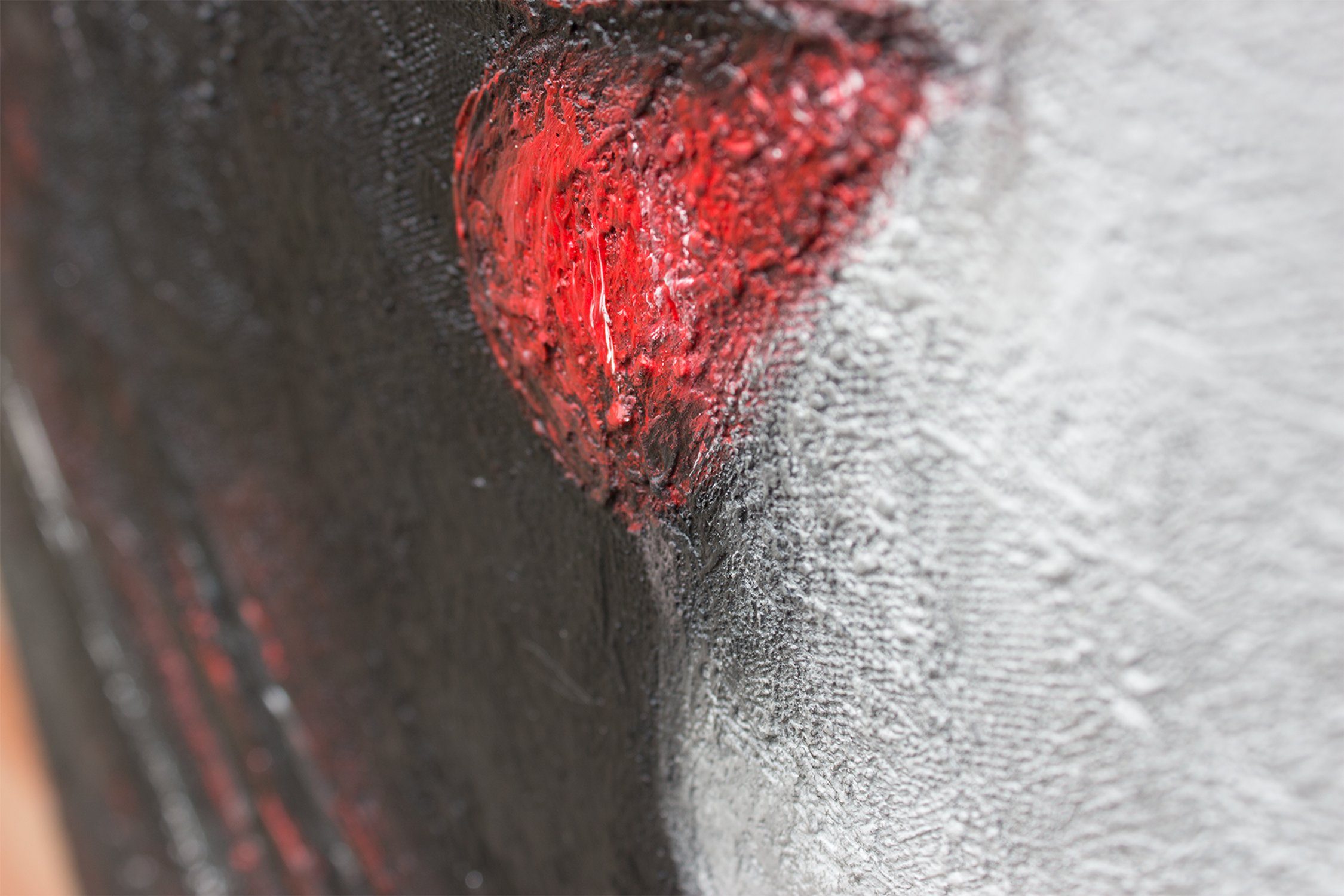 YS-Art Leinwand Hübsche Schwarz Handgemalt Gemälde Bild Menschen, Mit Lippen Stil, Rote Frau in Rahmen
