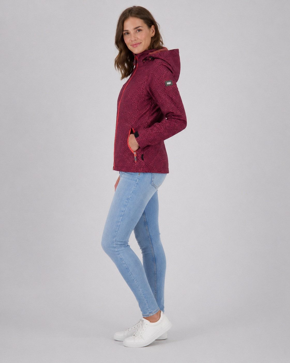 LPO Softshelljacke SHELBY PEAK II leichte Softshelljacke mit All-Over-Print und abnehmbarer Kapuze