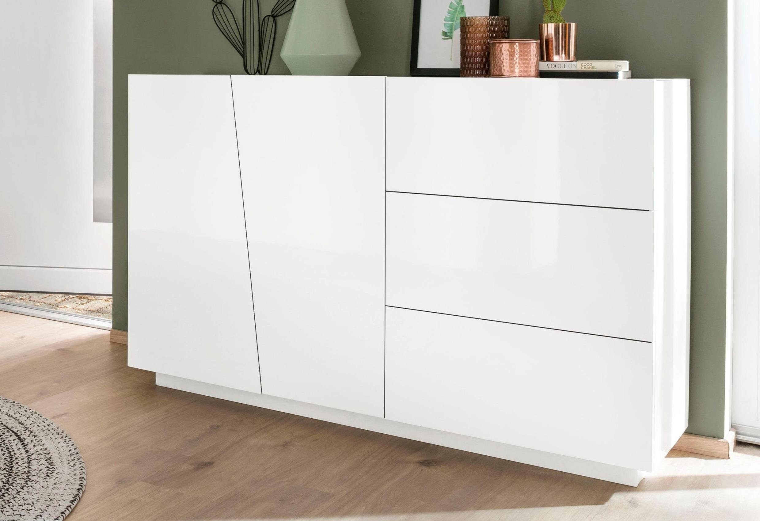 möbelando Sideboard Viterbo, 140 x 86 x 43 cm (B/H/T)
