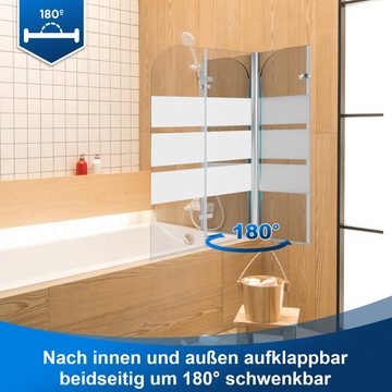 Randaco Badewannenaufsatz Badewannenaufsatz Sicherheitsglas Faltwand Duschwand Breite 100-120cm