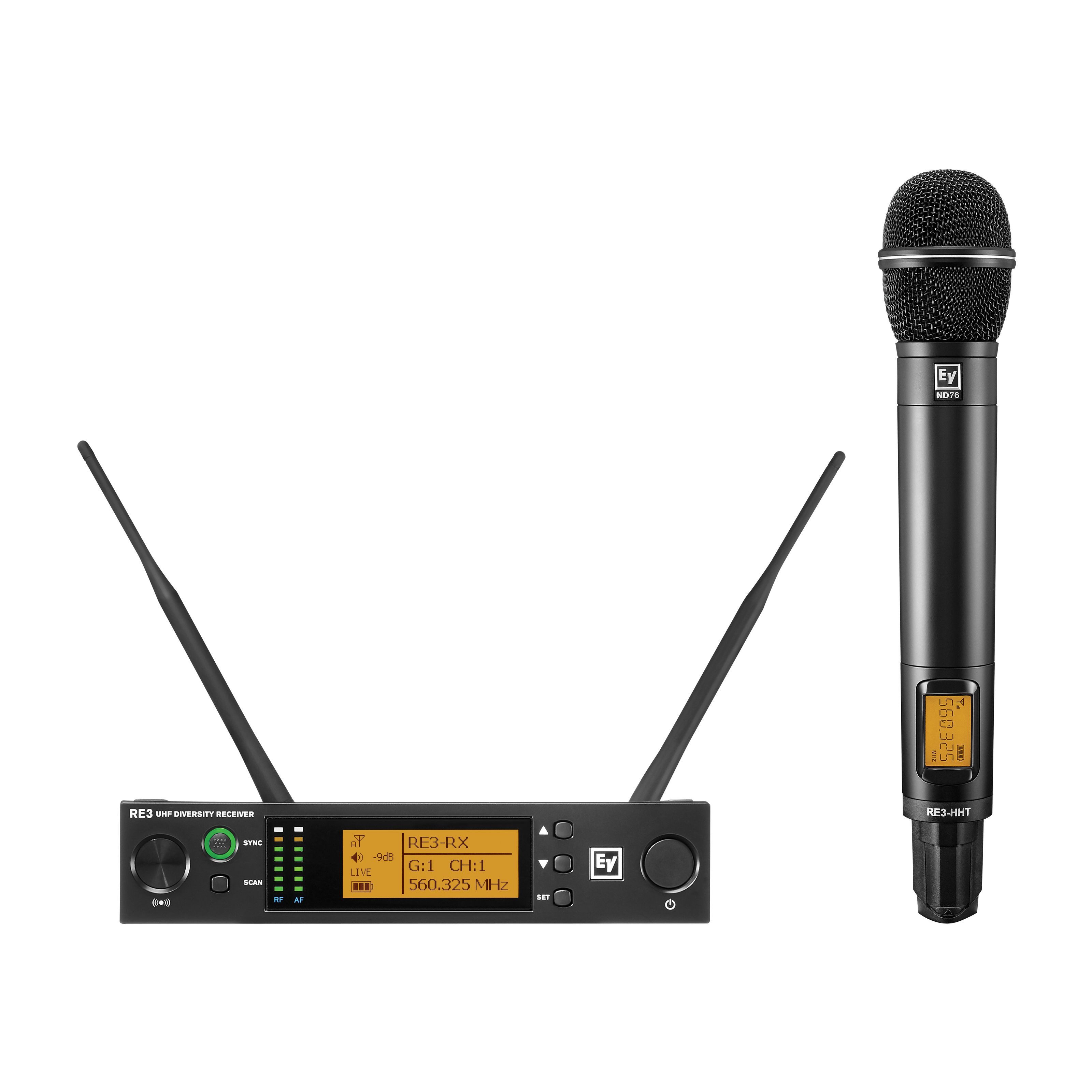 Electro Voice Mikrofon, RE3-ND76-8M 823-865MHz - Drahtlose Sendeanlage mit Handsender