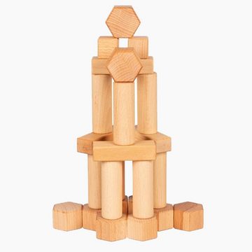 goki Spielbausteine Bausteine mit Walnussöl veredelt, (75 Massivholzbausteine, 75 St), Bestens geeignet für offenes Spiel