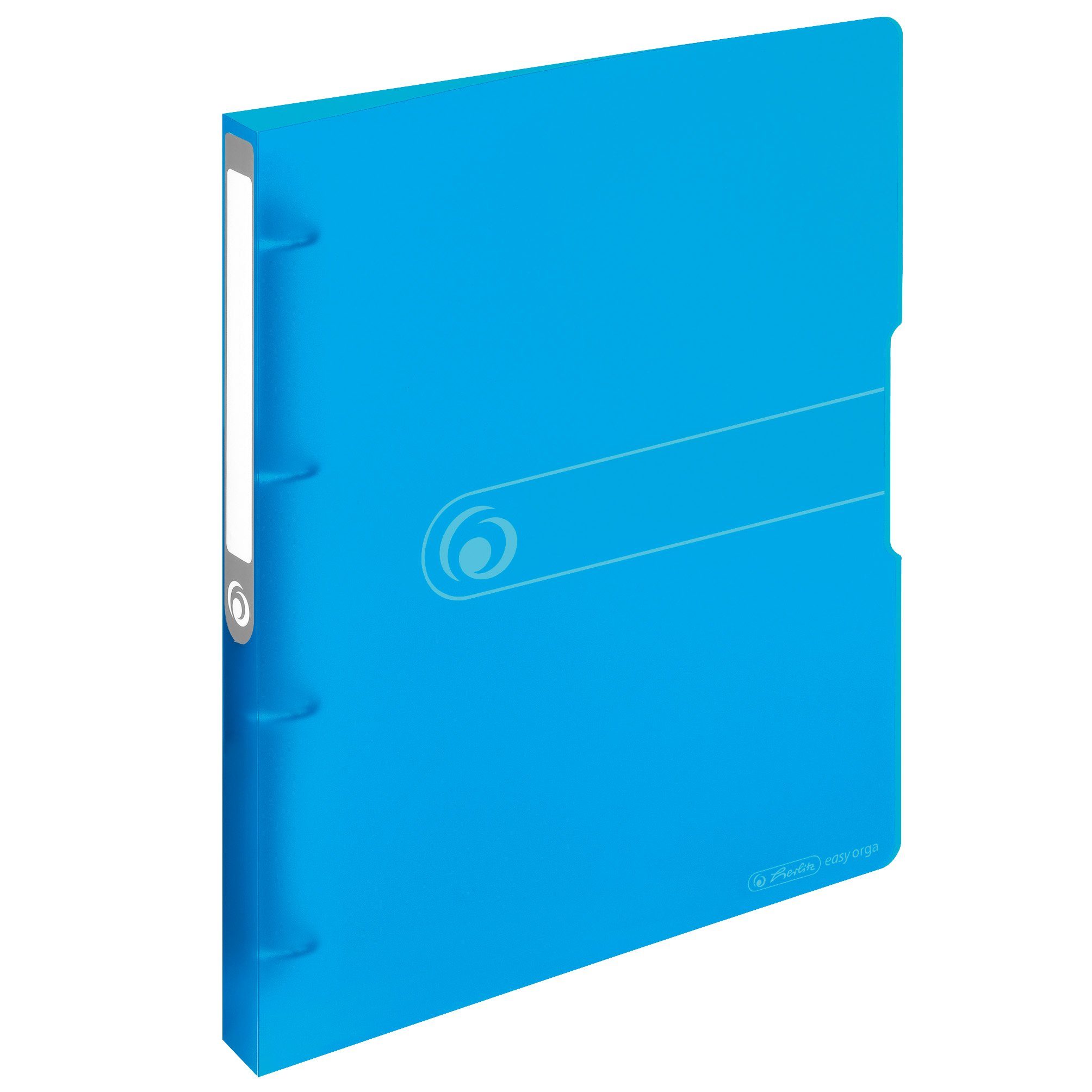 Notizbuch Ringbuch PP A4 Ringe transparent 4 16mm blau