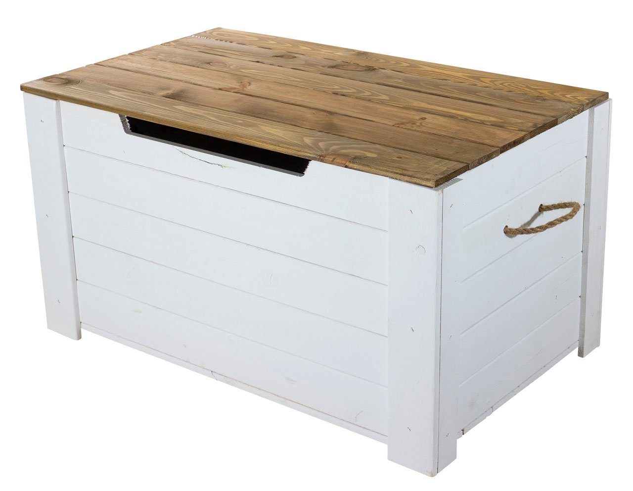 Kistenkolli Altes Land Allzweckkiste Holztruhe Pascale mit Deckel Schatztruhe Wohnzimmertisch Holztisch (Spar-Set)