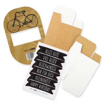 itenga Geschenkbox itenga Geldgeschenkverpackung Fahrrad Vintage mit Stickerbogen