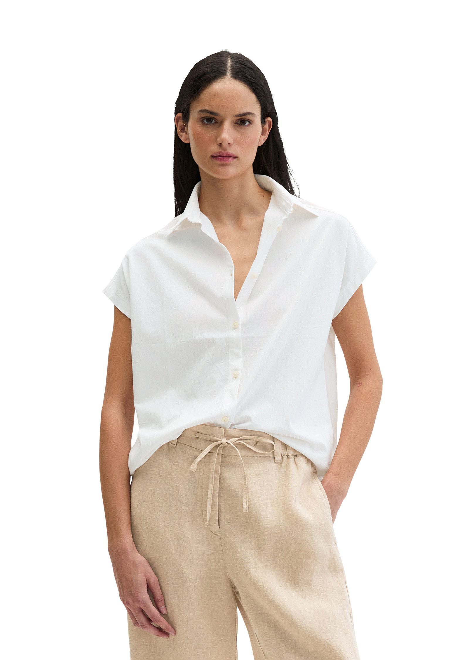 Marc O'Polo Kurzarmshirt aus Material-Mix