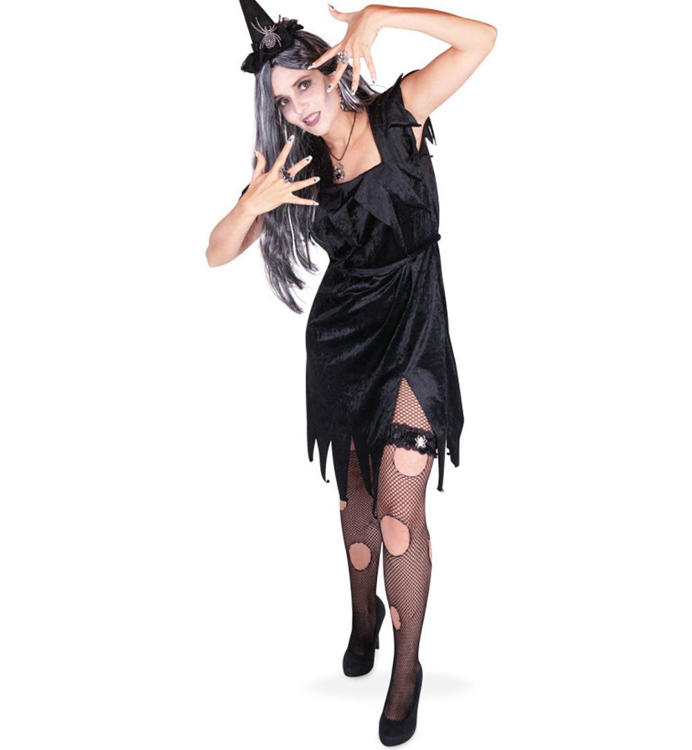 Hexen-Kostüm Hexe Hexen Kostüm Alexis Inkl. Gürtel Schwarz Halloween Karneval