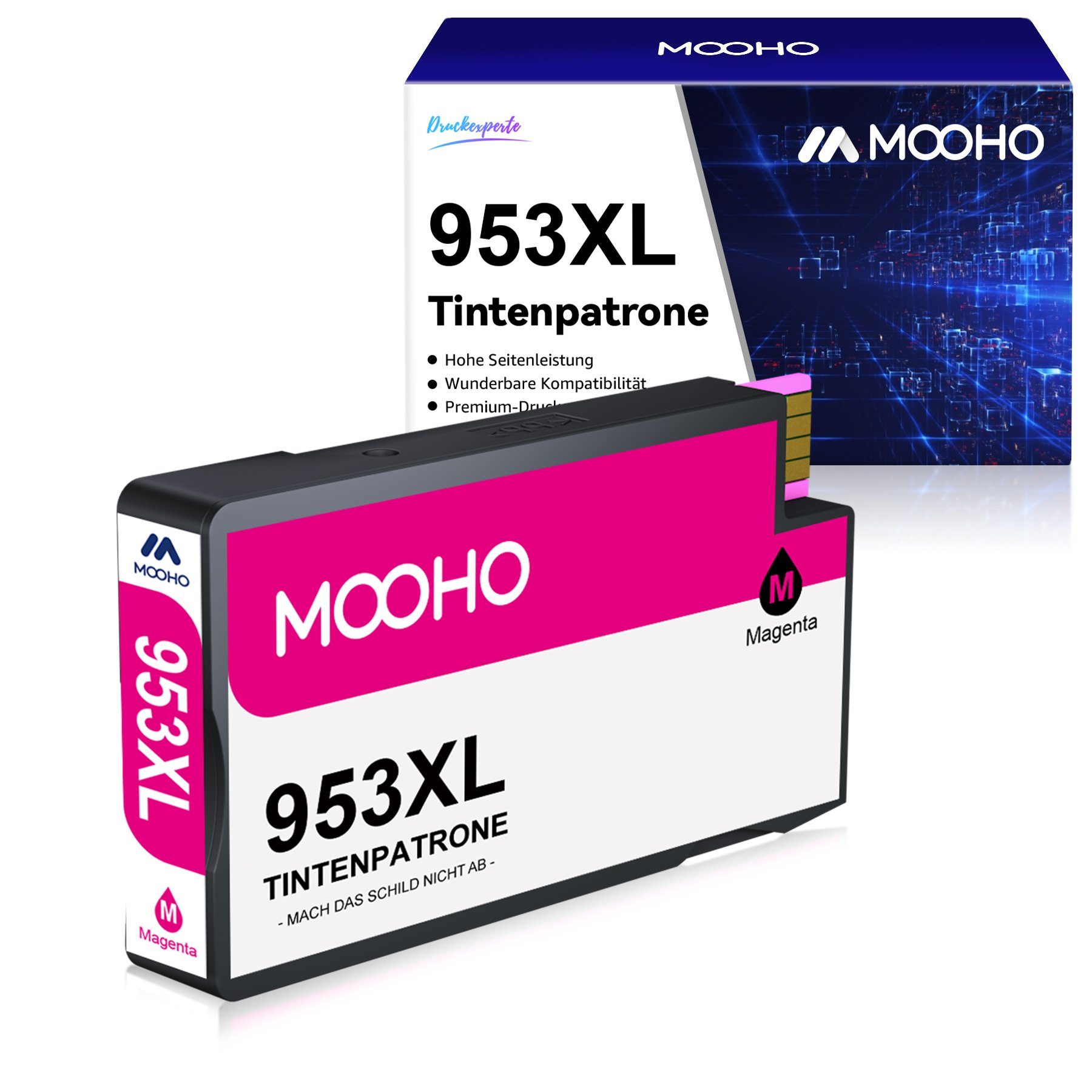 MOOHO Tintenpatrone (Neueste Update Chip Kompatibel Druckerpatronen Ersatz für HP953 XL HP953XL, für HP Officejet Pro 7740 8710 8715 8718 8719 8720 8725 8730 8740 8218)