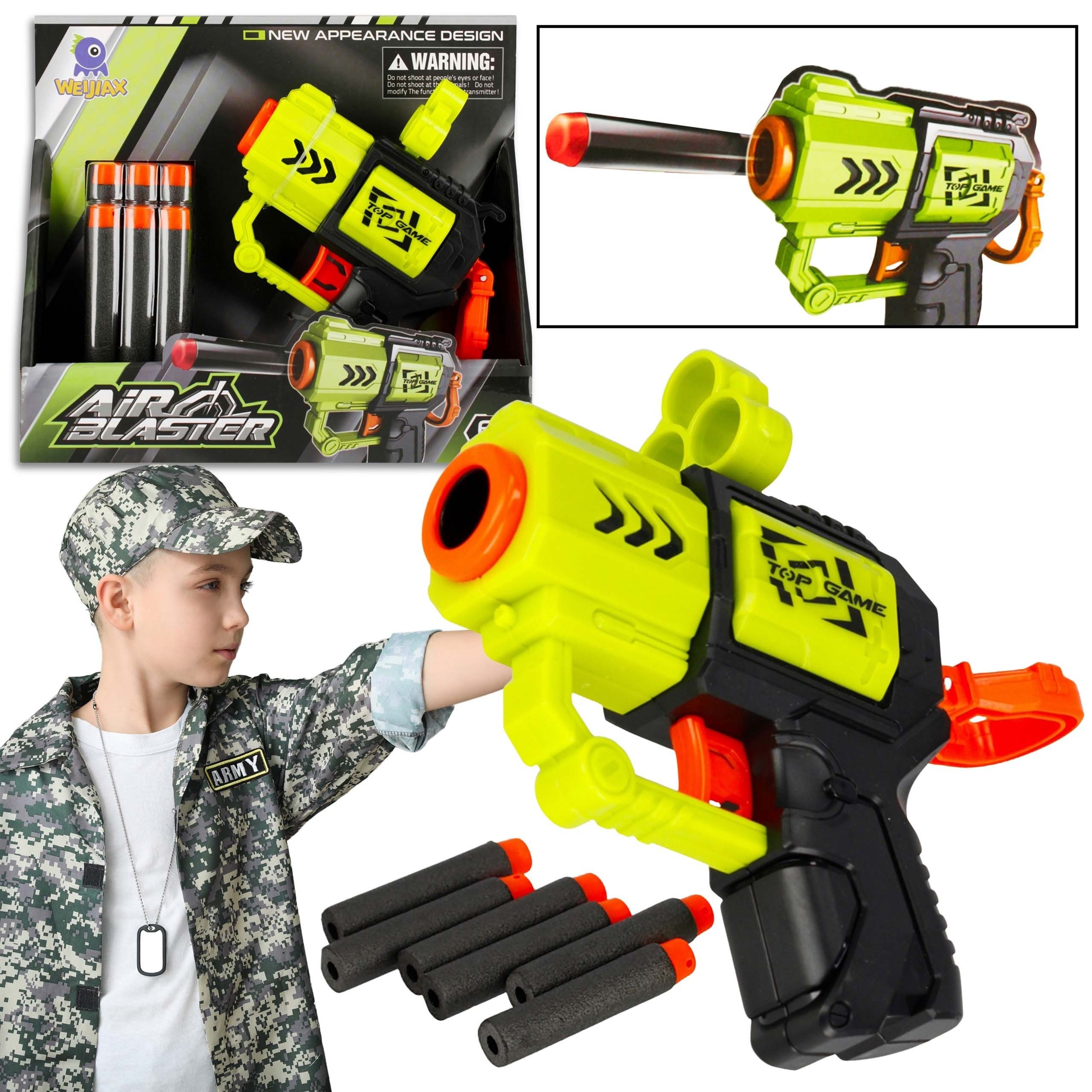 Blaster Spielzeug-Pfeilwaffe aus Schaumstoff für Kinder
