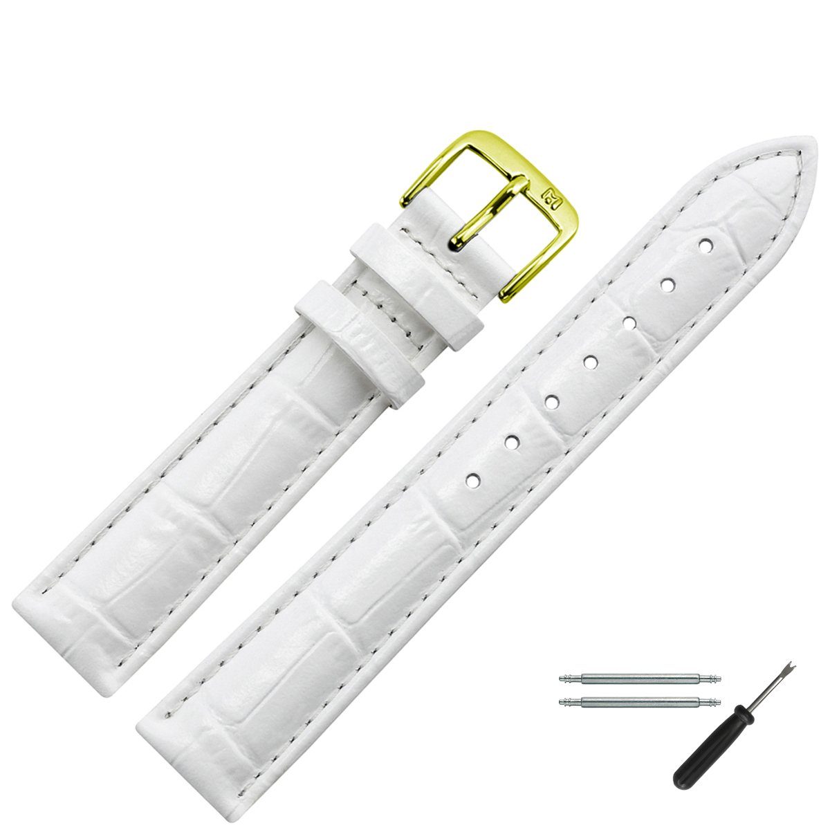 MARBURGER Uhrenarmband 18mm Leder Alligator Prägung