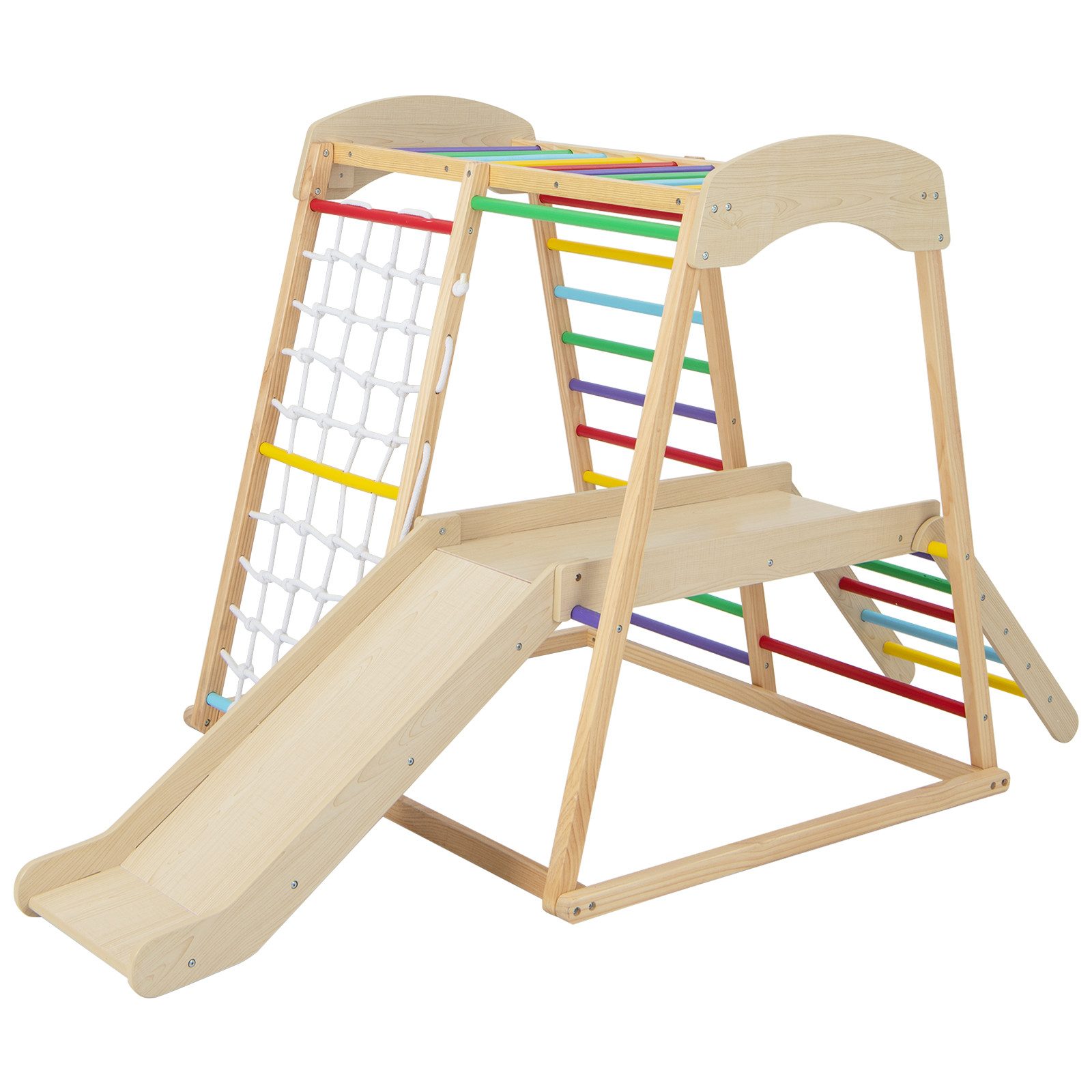 COSTWAY Klettergerüst 6 in 1, mit Rutsche & Kletternetz & Leiter günstig online kaufen