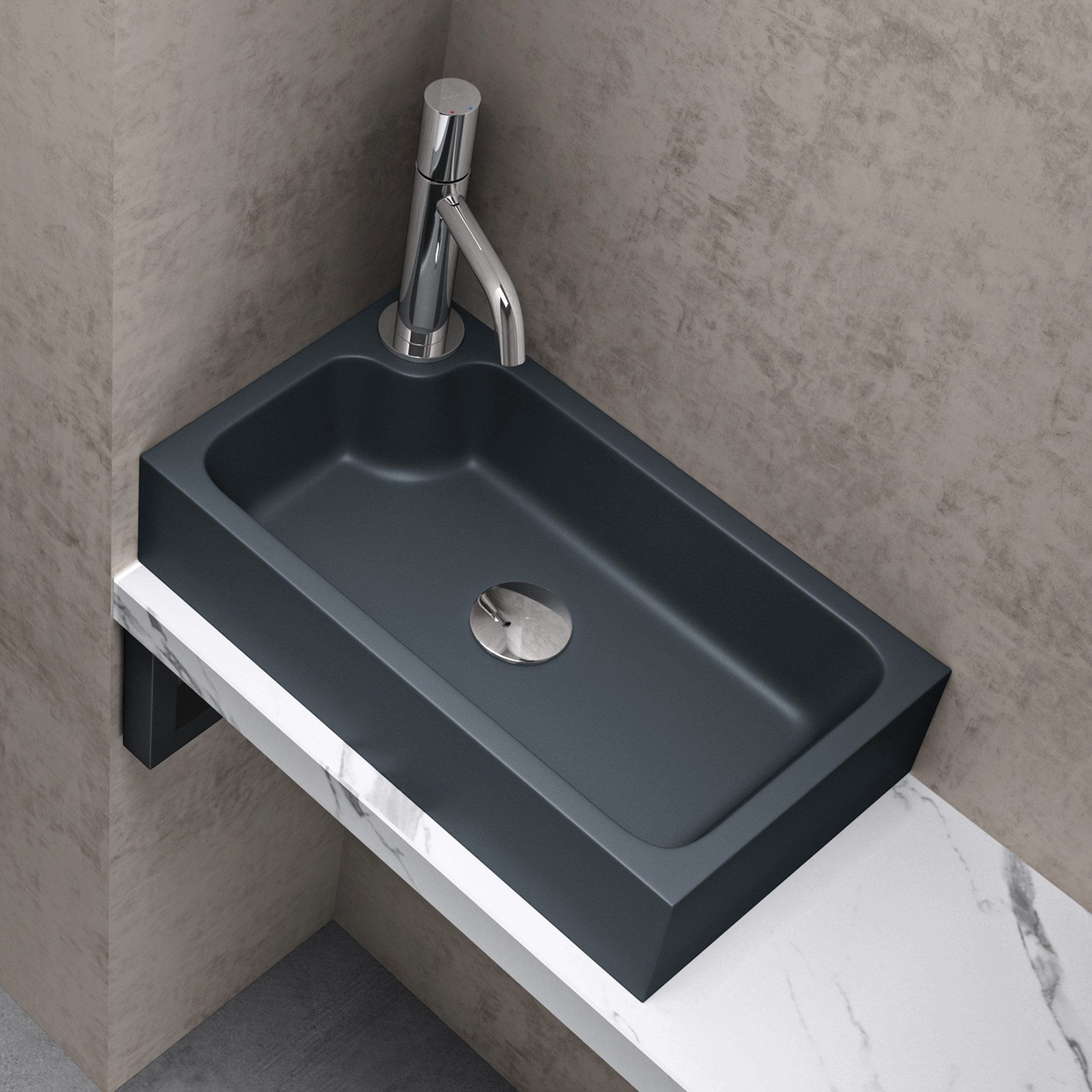 doporro Waschbecken Mineralguss Aufsatzwaschbecken Gäste WC günstig online kaufen