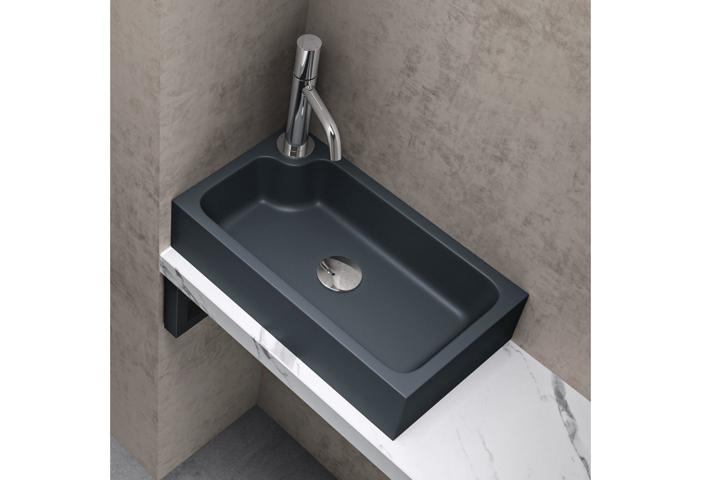 Thumbnail - doporro Waschbecken Mineralguss Aufsatzwaschbecken Gäste WC Waschschale Col101