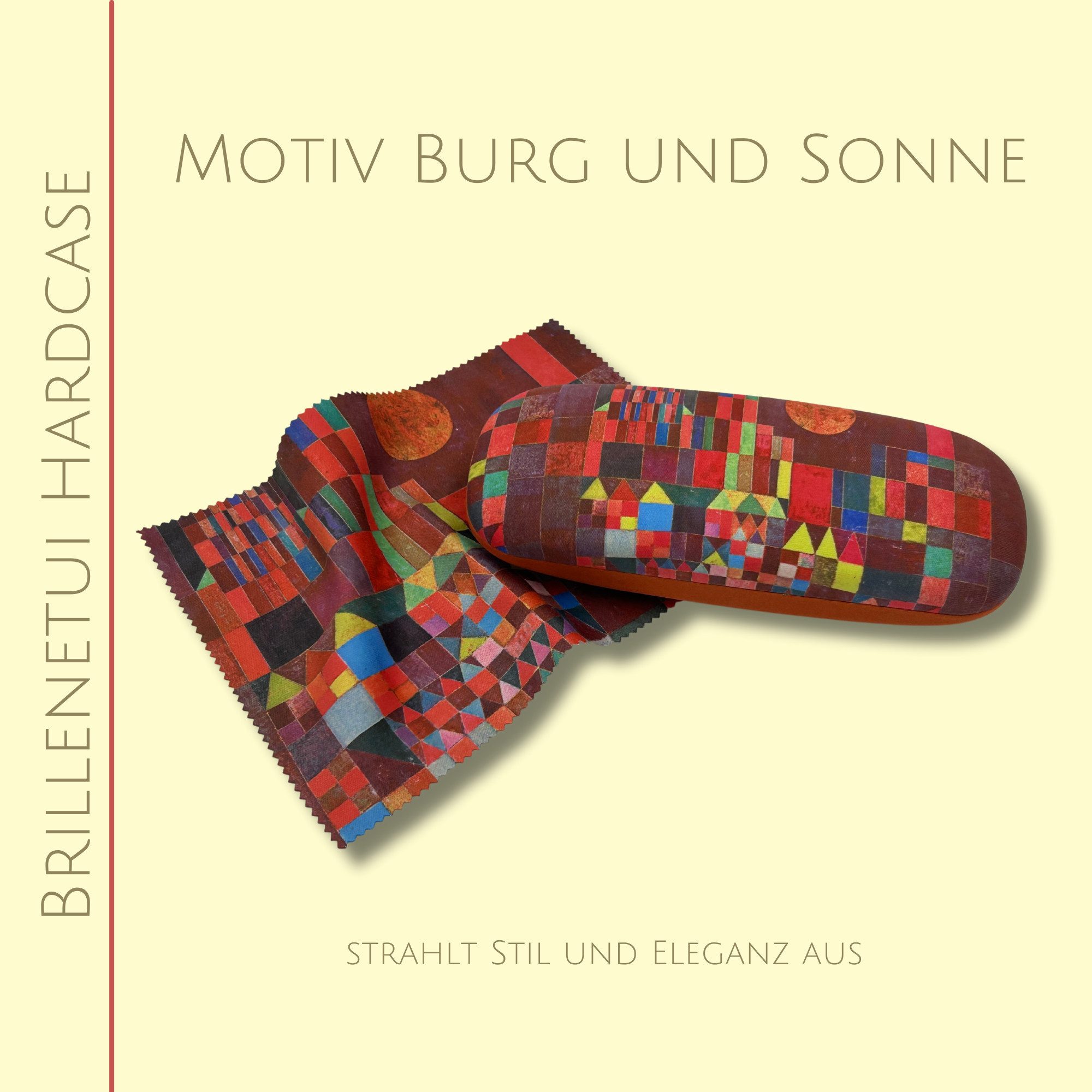 Fridolin Brillenetui Brillenetui Hardcase mit Stoffbezug und Reinigungstuch aus Mikrofaser