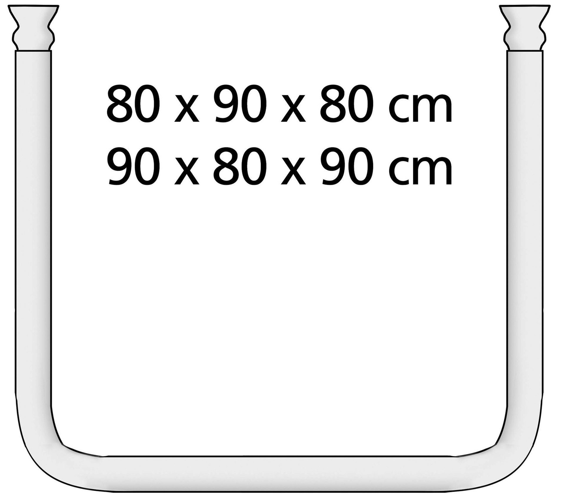 Duschvorhangstange Universal, WENKO, Fixmaß, verschraubt, mit Kunststoff, Bohren, Aluminium, variabel