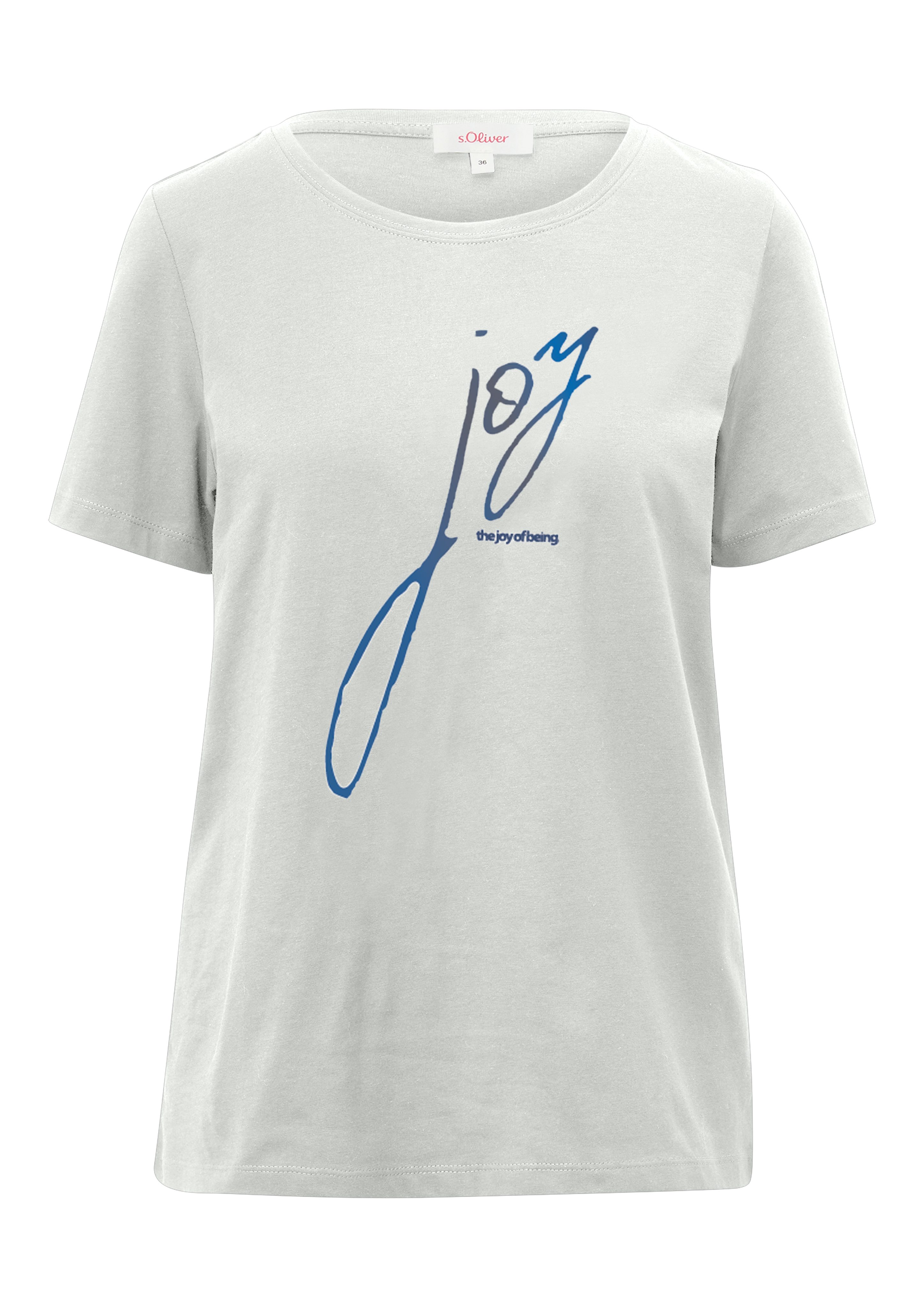 vorne Aufschrift white T-Shirt s.Oliver mit