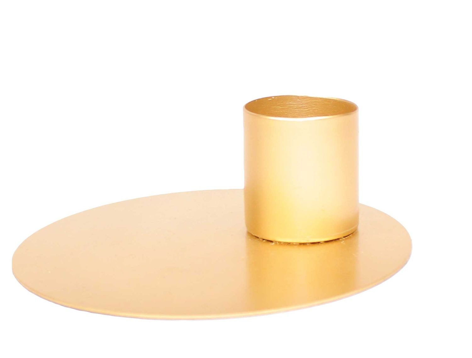 INNA-Glas Kerzenhalter Terence für Stabkerzen ca. Ø3,5cm, altgold, 4,5cm, Ø12,5cm