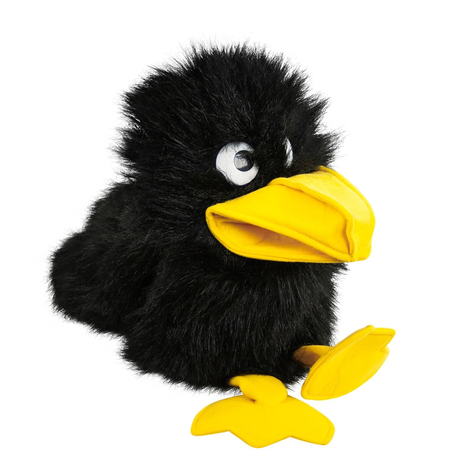 Teddys Rothenburg Kuscheltier Handpuppe Rabe 28 cm Vogel Plüschtier Stoffhandpuppe (Stofftier, Plüschvogel, Plüschhandpuppe, Stoffrabe, Plüschrabe, Stoffvogel)