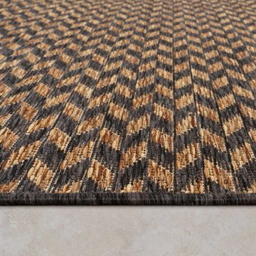 Teppich Illusion 327, Paco Home, rechteckig, Höhe: 4 mm, Flachgewebe, Zickzack Motiv, Boho, In- und Outdoor geeignet