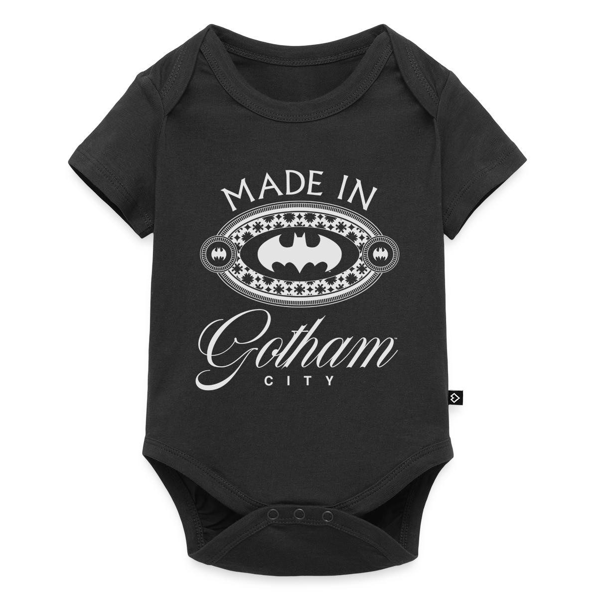 Spreadshirt Kurzarmbody Batman Made In Gotham City Logo-Symbol Kurzarm Tages Baby Body (1-tlg)
