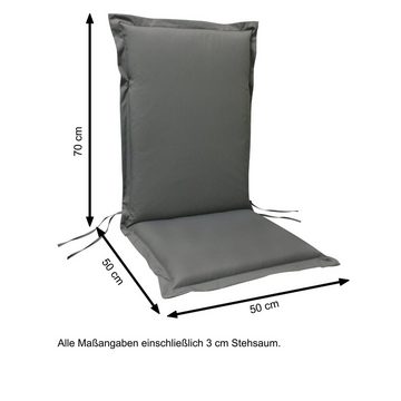 indoba Hochlehnerauflage Premium, (1 St), extra dick - Grau- IND-70422-AUHL