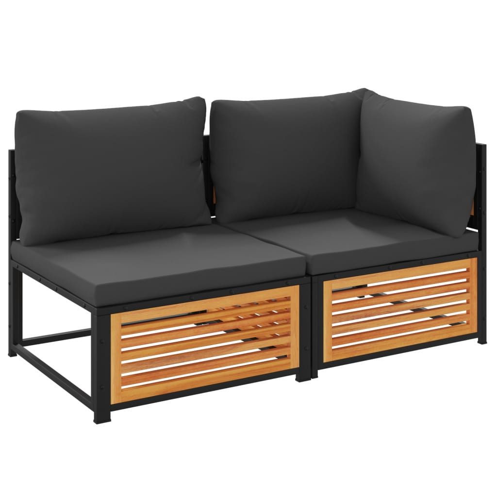 vidaXL Sofaelement Gartensofa mit Kissen 2-Sitzer günstig online kaufen
