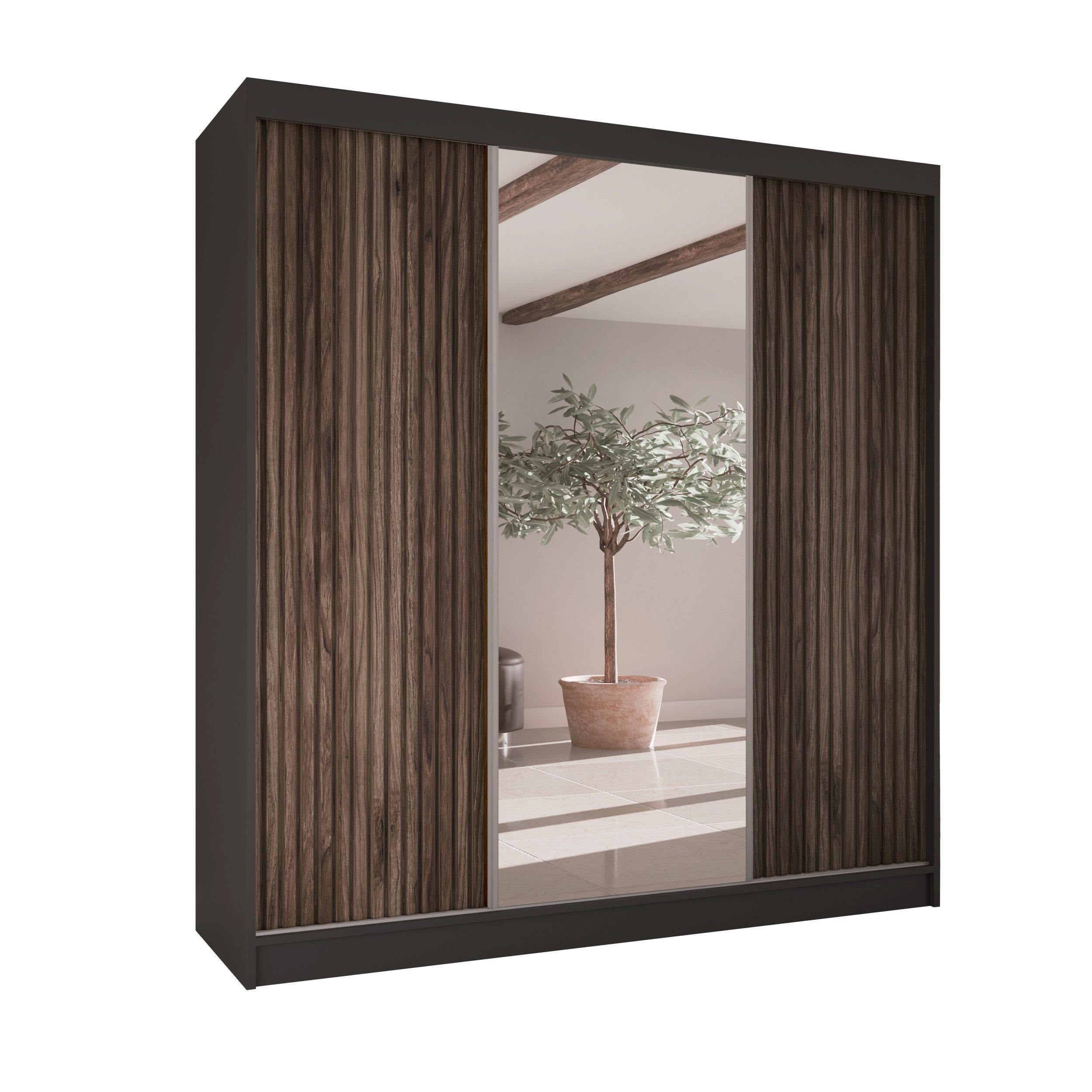 Beautysofa Kleiderschrank RAMOS II Breite: 200cm, günstig online kaufen