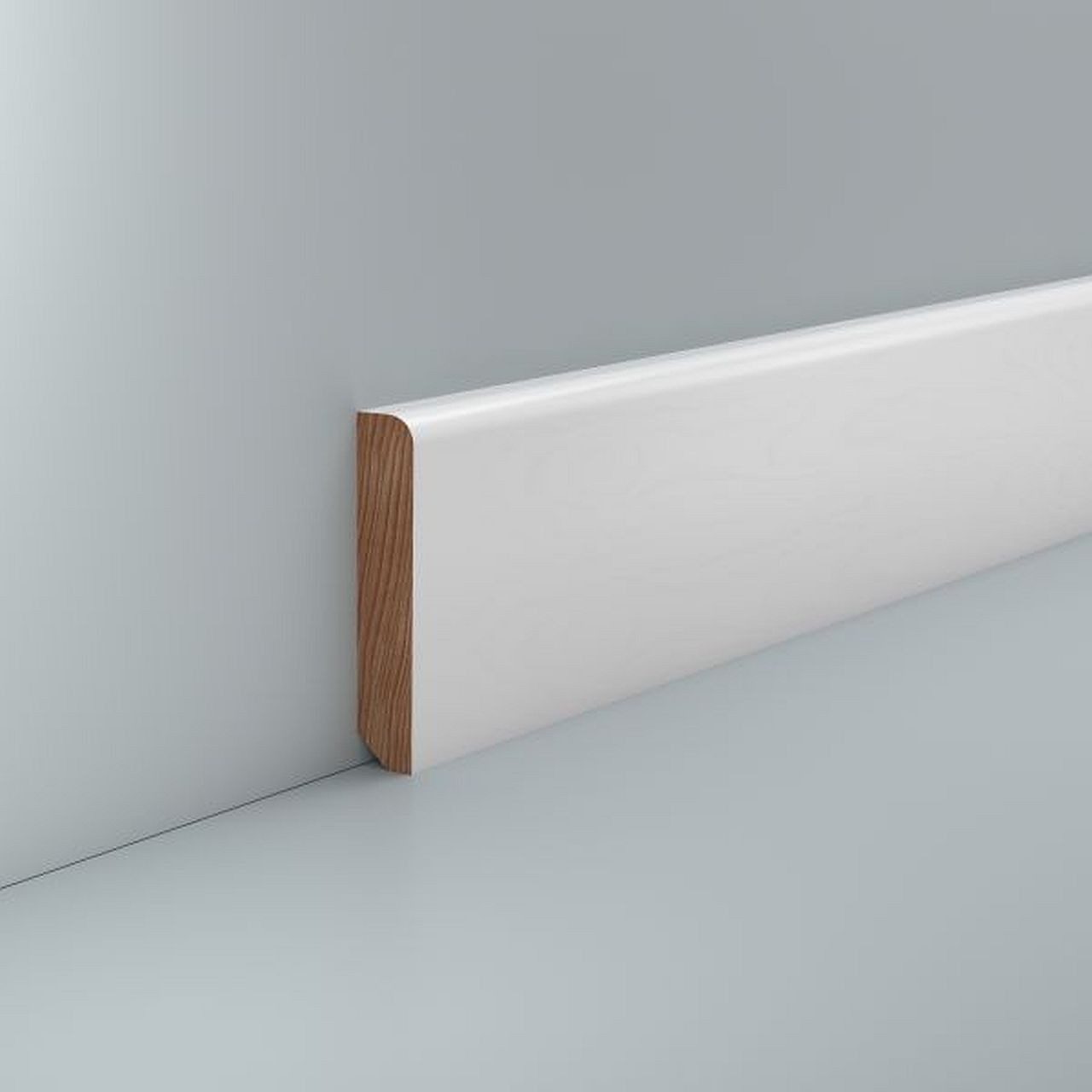 Südbrock Sockelleiste Sockelleiste weiß 13 x 70 Holz Buche Lackiert Fußleiste RAL 9010, L: 240 cm, H: 7 cm, 1-St.