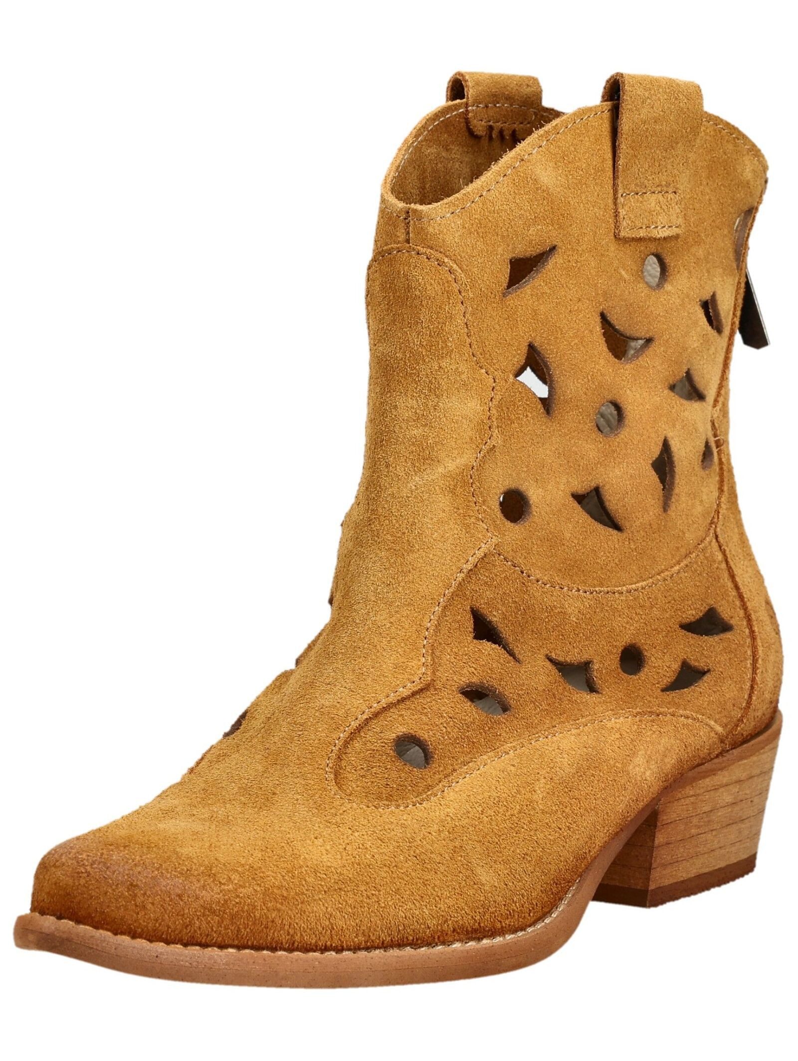 Felmini Stiefelette Veloursleder Cowboy Stiefelette