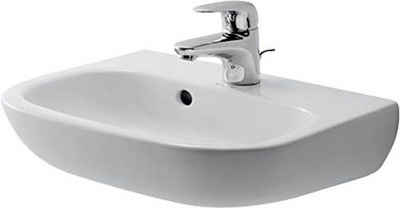 Duravit Waschbecken D-Code, Handwaschbecken mit Überlauf, mit vorgestochenem Hahnloch