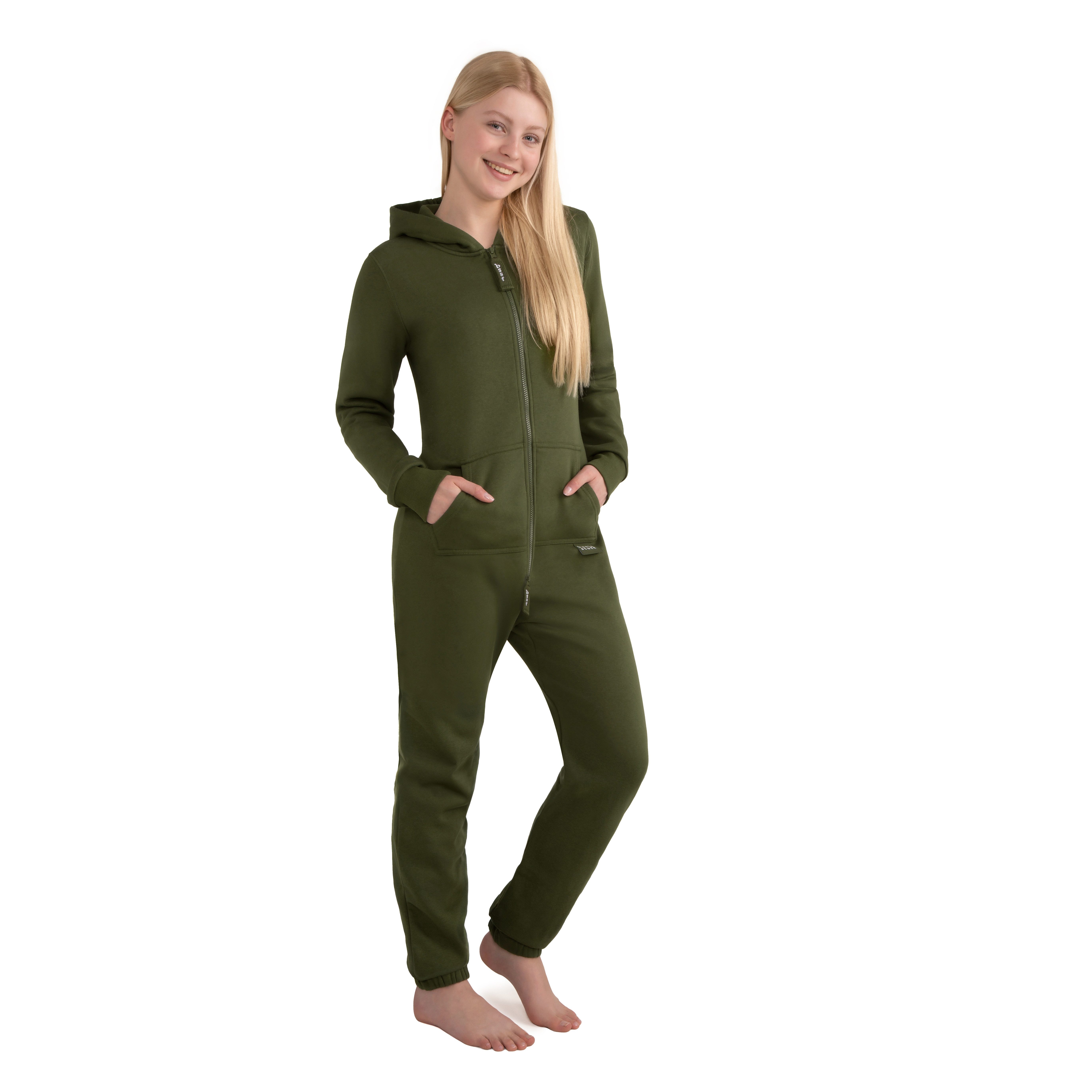 Basisstoff Jumpsuit Damen Jumpsuit Overall Onesie Einteiler Hausanzug Baumw günstig online kaufen